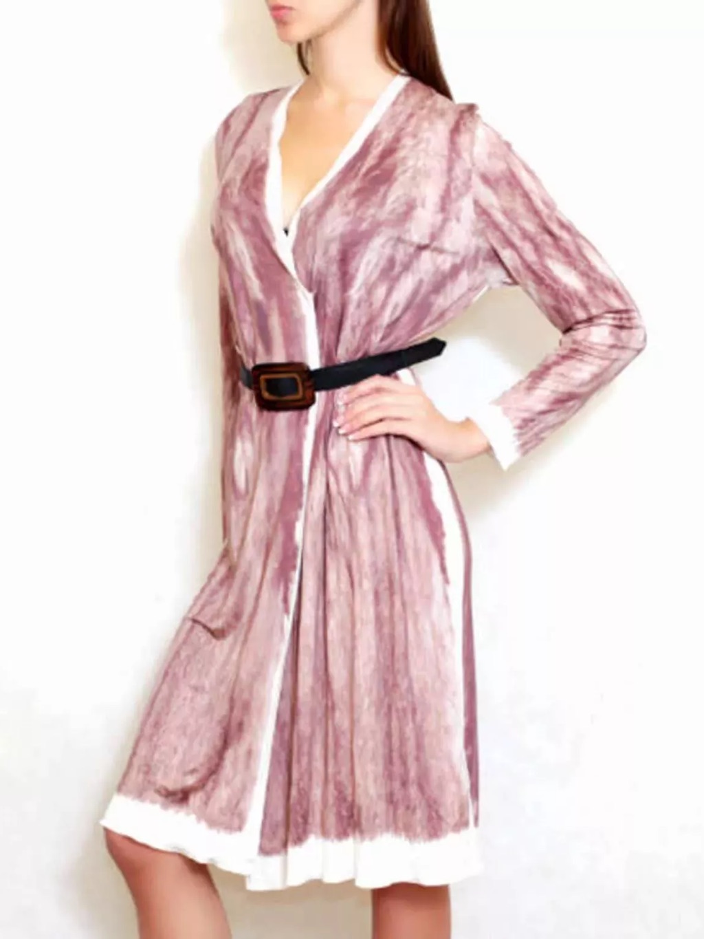 H&M| Maison Martin Margiela For H&M| New Mauve/Ivory Silk Wrap Dress Sz 4 Nwt